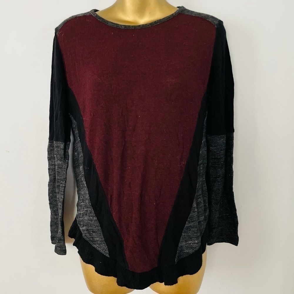 Zara multi colorblock long sleeve top size large